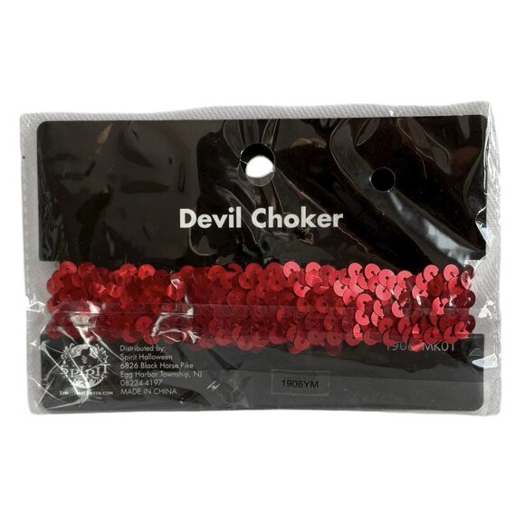 Spirit Halloween Red Devil Choker Necklace Costume Accessory NIP - Picture 2 of 2